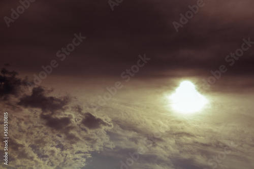 Sky with clouds and beautiful clouds during the onset of twilight