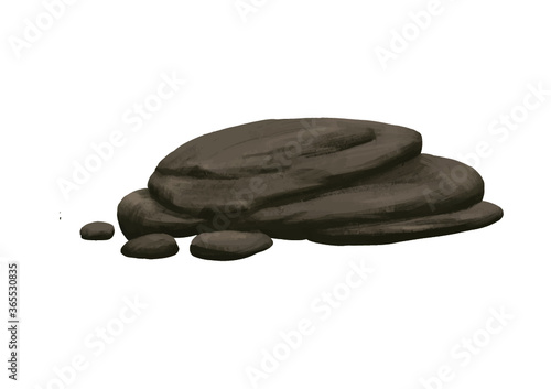 isolated smooth hand drawn grey stone vector graphic rock design 