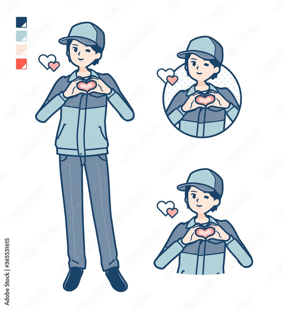 simple delivery man_heart-mark-hand-sign simple delivery man_heart-mark-hand-sign