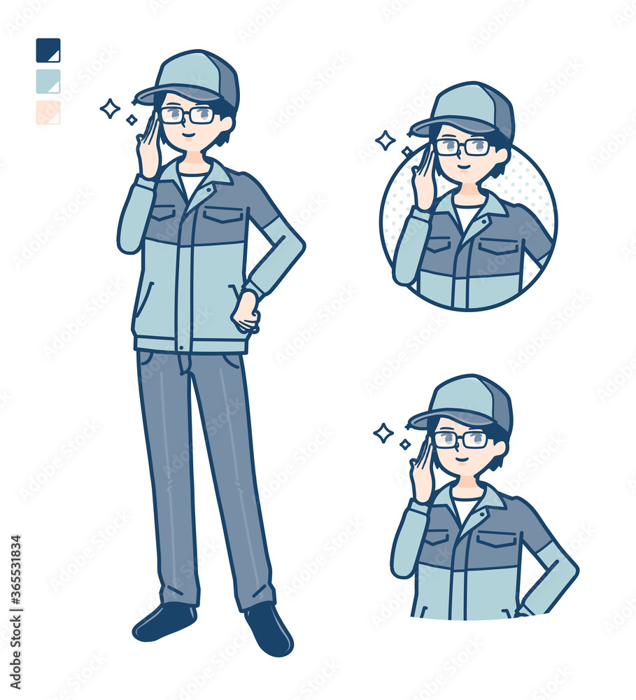 simple delivery man_Wearing-glasses simple delivery man_Wearing-glasses
