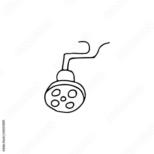 Doodle surgery lamp icon in vector. Hand drawn surgery lamp icon in vector