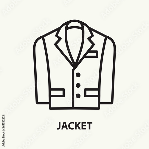 Jacket line icon. Simple thin outline sign. Vector illustration.