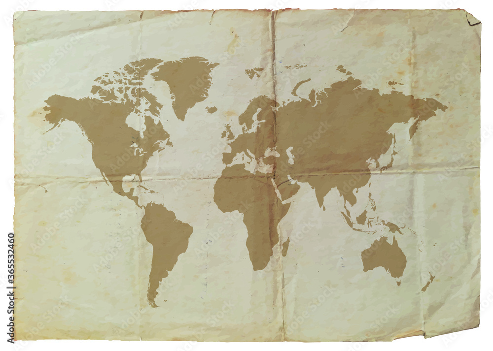 Old paper with map of the world