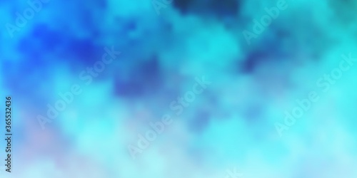 Light BLUE vector backdrop with cumulus. Abstract illustration with colorful gradient clouds. Template for landing pages.