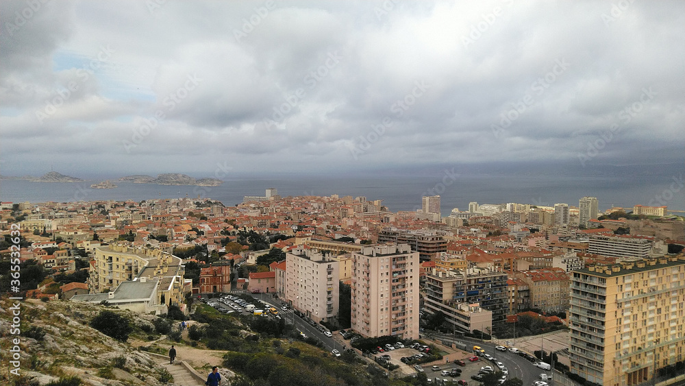 Panorama of Marseille and the nearest water area