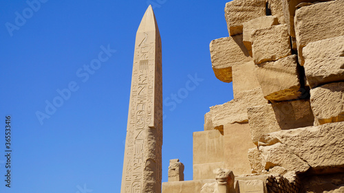 Luksor, Egipt, Karnak, Faraon, obelisk, monolit, starożytny