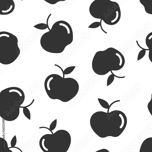 Apple icon in flat style. Fresh fruit vector illustration on white isolated background. Juicy food seamless pattern business concept.