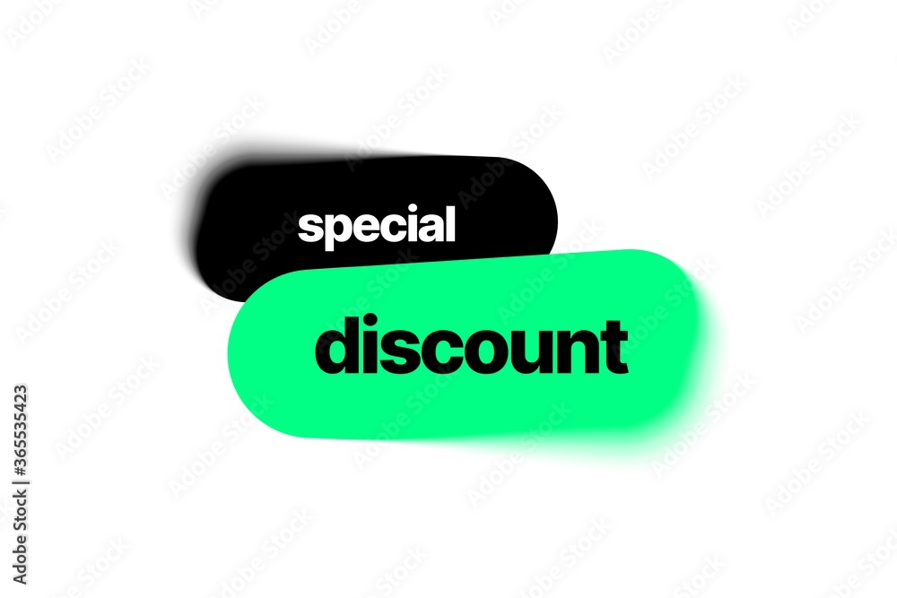 Discount banner template with blur effect. Vector illustration for special offer.