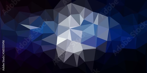 Dark blue  yellow vector polygonal backdrop.