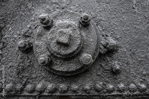 Detail of a weathered steam Boiler tank. photo