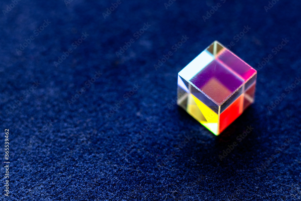 Color square crystal with rainbow Color square crystal with rainbow