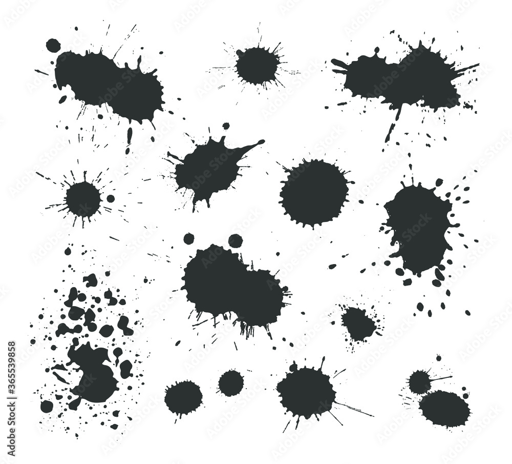 Black ink splashes Black ink splashes