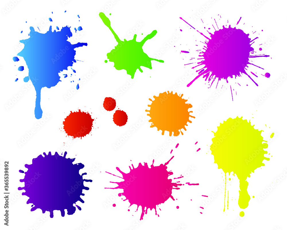 Set of colorful splashes