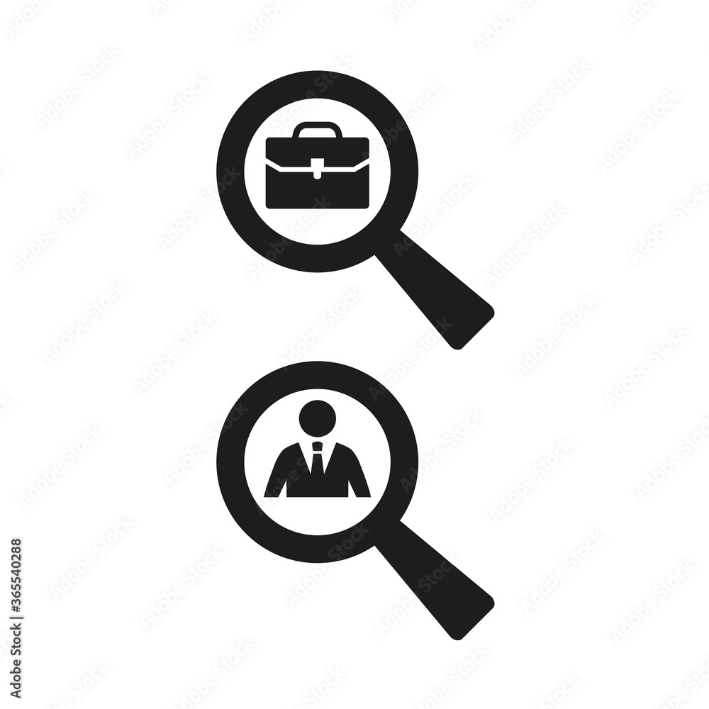 Search job icon on white background. Search job icon on white background.