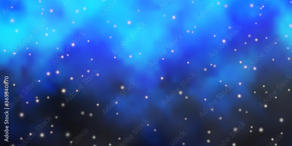 Dark BLUE vector background with colorful stars. Modern geometric abstract illustration with stars. Design for your business promotion.