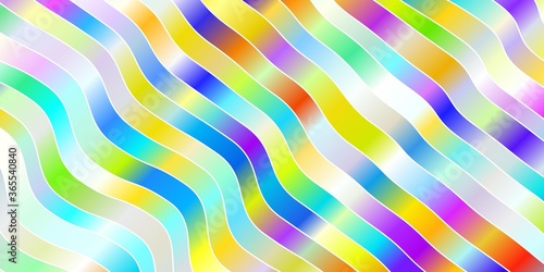 Light Multicolor vector pattern with wry lines. Colorful illustration in circular style with lines. Pattern for ads, commercials.