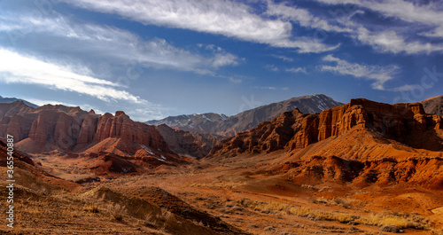 landscape, desert, canyon, rock, nature, mountain, sky, red, travel, kyrgyzstan, suluu terek, mountains, valley, blue, park, utah, scenic, sunset, sandstone, clouds, outdoors, view, stone