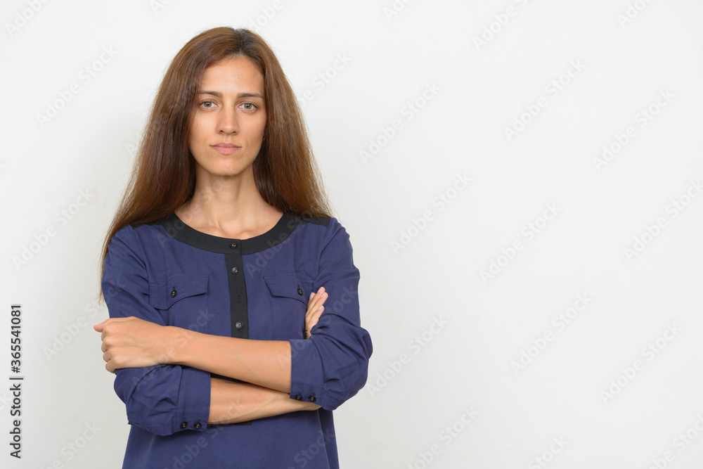 Portrait of young beautiful businesswoman with brown hair Portrait of young beautiful businesswoman with brown hair