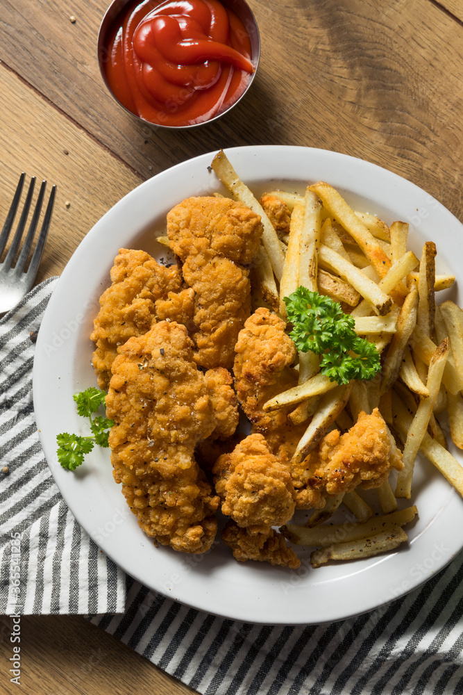 Deep Fried Chicken Tenders and Fries Deep Fried Chicken Tenders and Fries
