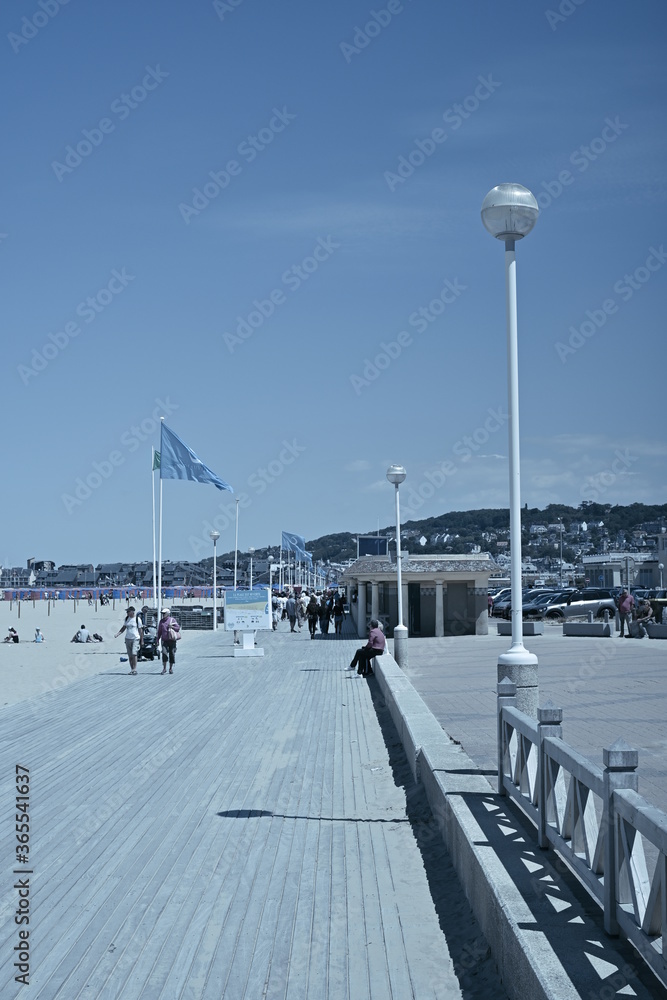 A beautiful Day full of blue at the Beach. Deauville, Normandy, France.