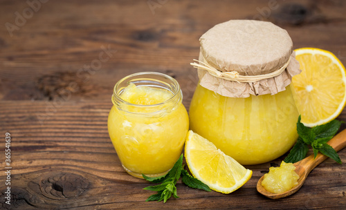 Homemade lemon jam in the jar 