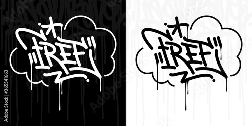 Abstract Hip Hop Hand Written Graffiti Style Word Free Vector Illustration Art