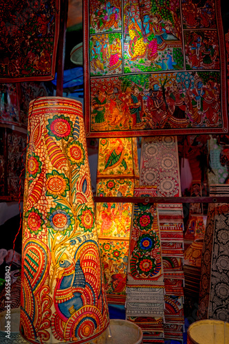 Colorful home decor with light with various arts © soumen