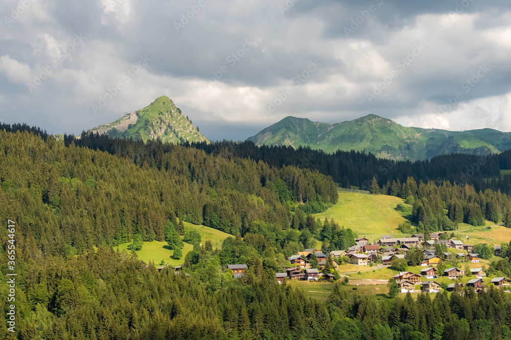 Les Gets in France, beautiful village perched on the mountain in spring, in the clouds
Les Gets in France, beautiful village perched on the mountain in spring, in the clouds