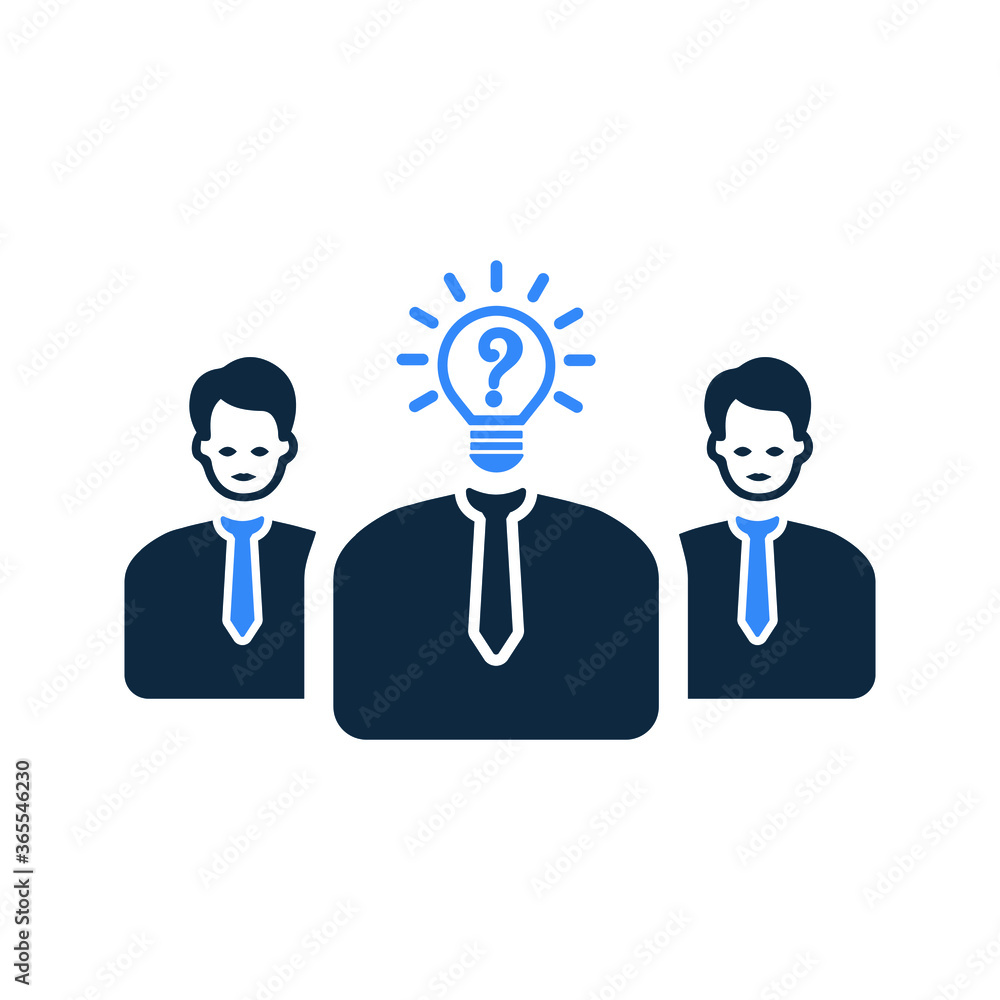 Business idea, teamwork icon / vector graphics