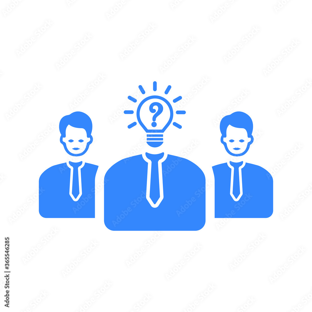 Business idea, teamwork icon / blue vector design