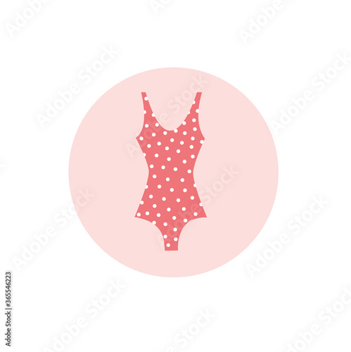 Swimsuit woman icon. Red swimsuit
