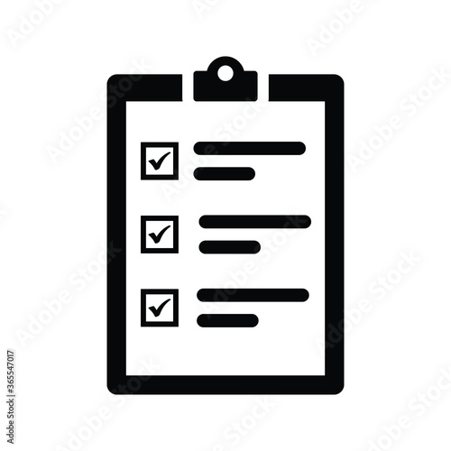 Checklist, complete task icon / black color