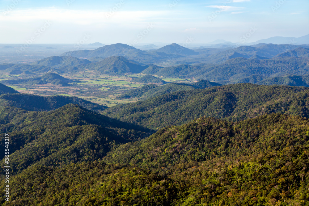 Fototapeta premium Forested mountains on the road to Da Lat, Vietnam