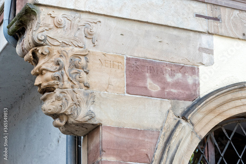 facade detail of the Pontonniers international high school in Strasbourg photo