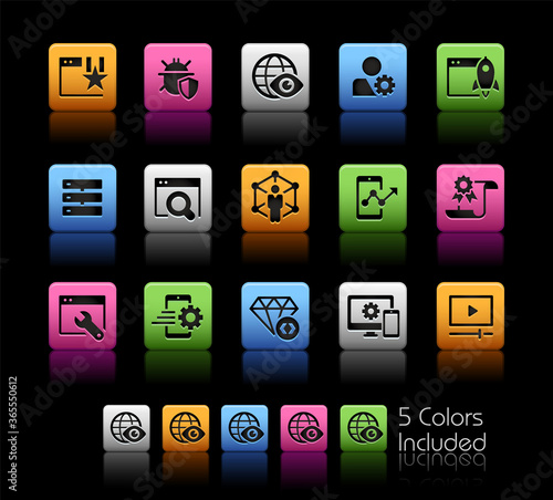 SEO and Digital Marketing Icons 2 of 2 // ColorBox Series - The Vector file includes 5 color versions for each icon in different layers.
