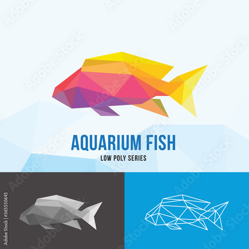 AQUARIUM FISH ILLUSTRATION WITH TRIANGLE POLYGONAL STYLE