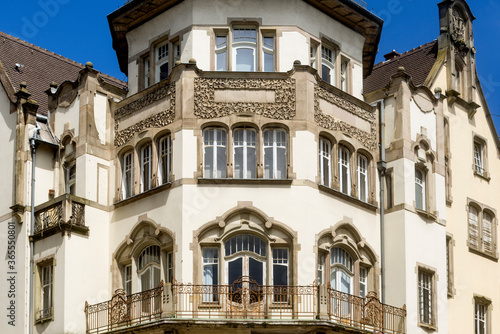 facade art nouveau style in Strasbourg, France