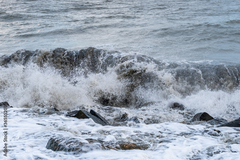 Big stormy waves on the black sea, Poti, Georgia