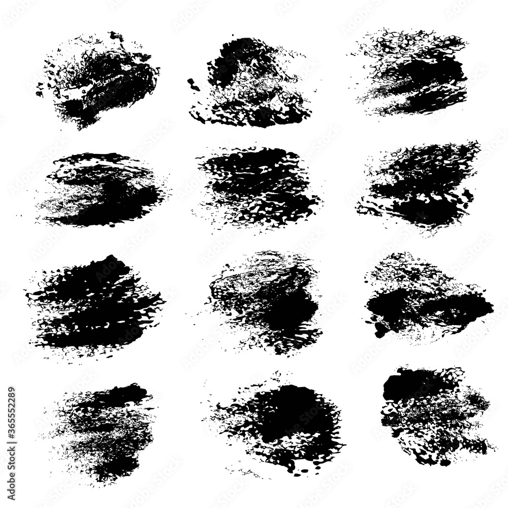 Abstract paint textured prints isolated on a white background Abstract paint textured prints isolated on a white background