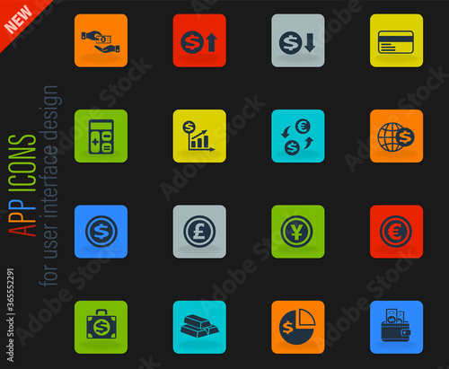 currency exchange icon set