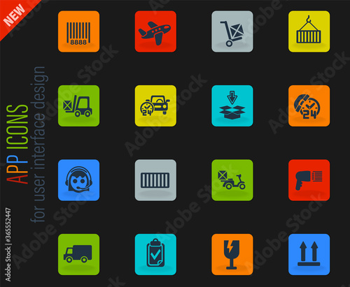 delivery service icon set