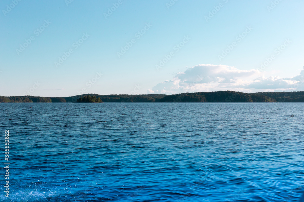 Ladoga Lake with Stone Embankment in Sortavala Ladoga Lake with Stone Embankment in Sortavala
