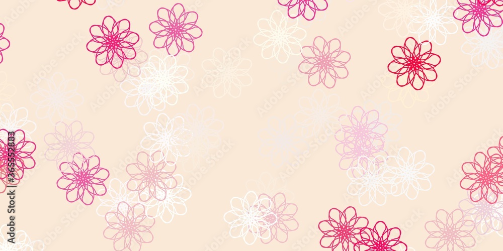 Light Red vector natural layout with flowers.