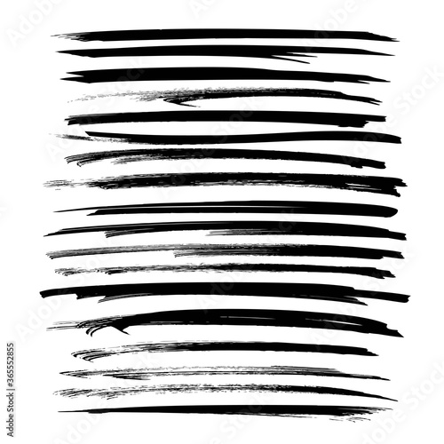 Wallpaper Mural Abstract black long strokes big set isolated on white backckground Torontodigital.ca