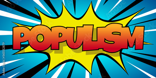 Populism word in comic style 