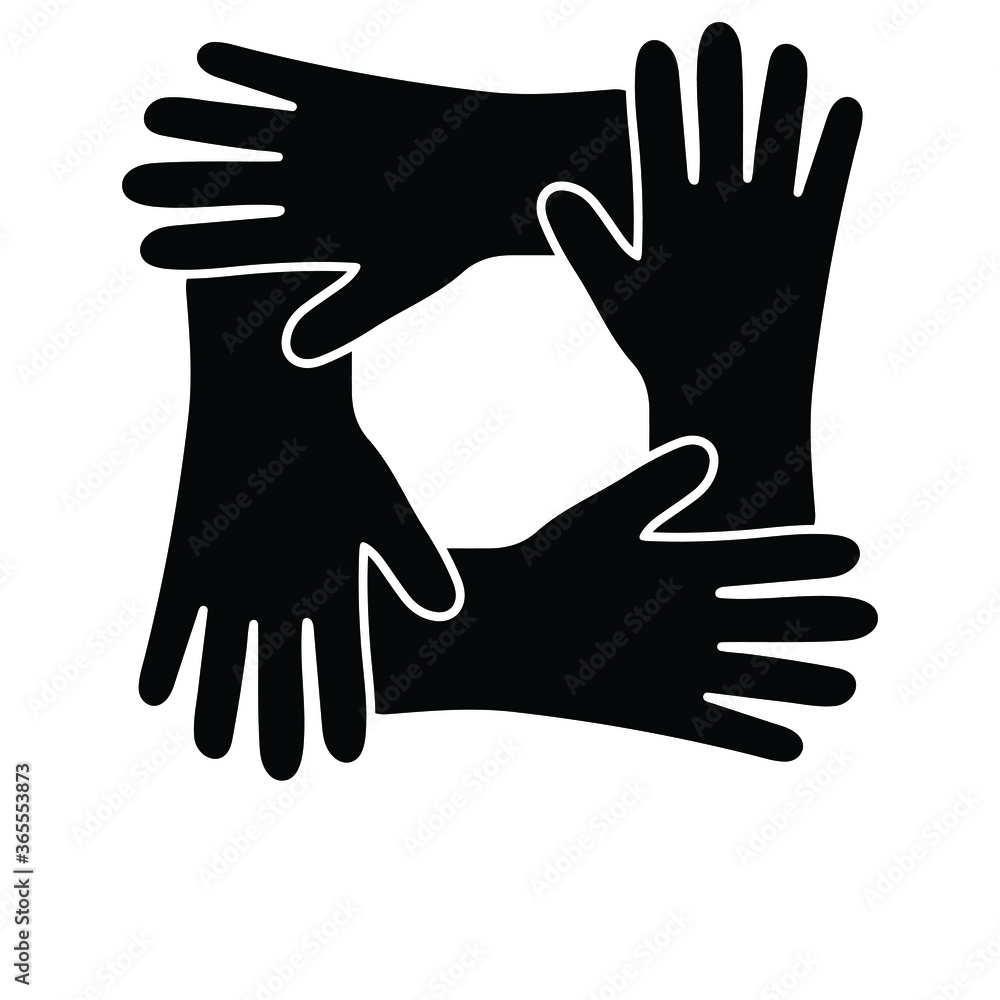 Obraz premium Teamwork, work together black icon