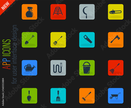 Garden tools simply icons