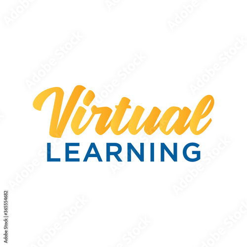 Virtual Learning, E-Learning, Education, Online Education, Online Learning, Online Class, Sign Vector Illustration Background