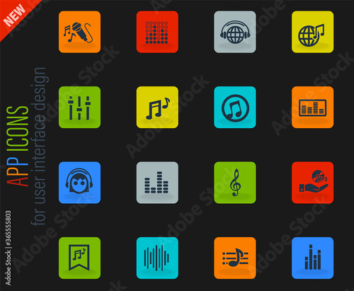 Wallpaper Mural musical icon set Torontodigital.ca