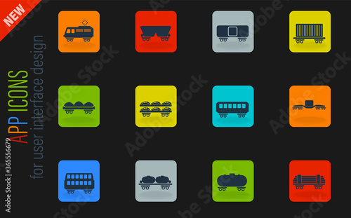 Rail-freight traffic icons